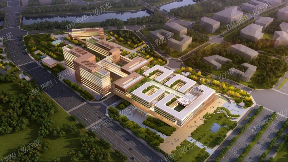 鸟瞰效果图（从鹿溪河由东往西）
