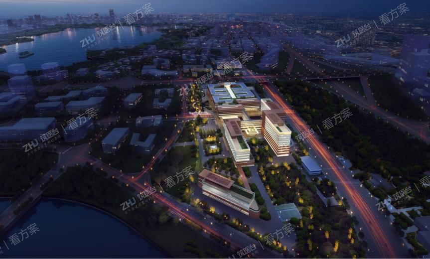 鸟瞰效果图（从鹿溪河由西往东）