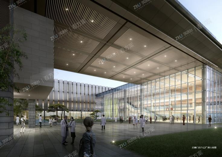 北侧门诊入口广场人视图