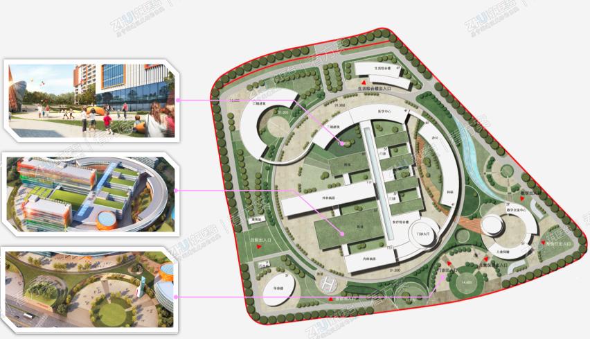 节能降耗，绿色医院
项目以多层次的绿化系统（下沉庭院、生态广场、屋顶绿化）覆盖院区地表，将绿化率提高到35%。打造绿色三星院区。 

