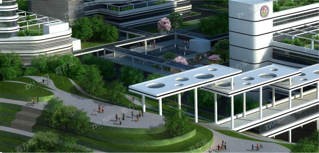 无论从那个角度看，高低错落的变化都是非常丰富。但内部的实质是“矩形平面，规则柱网”。建筑的 内外部空间“非常紧凑，规则而且经济”。