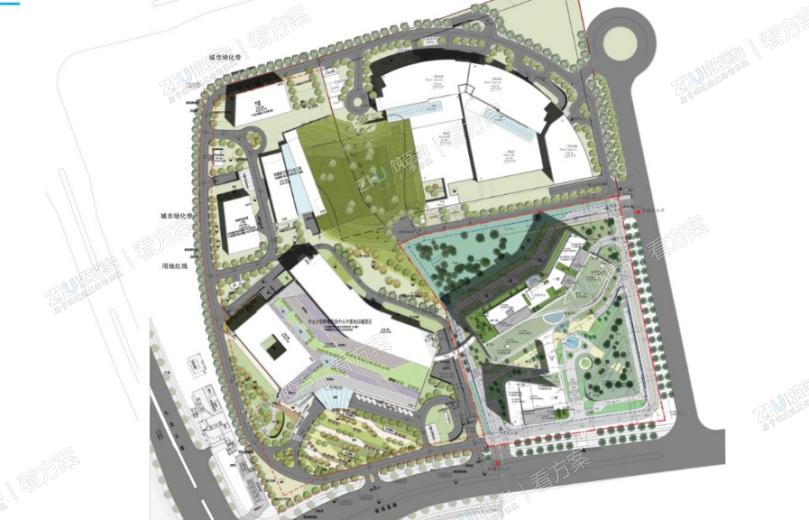 通过建筑集约化布置，最大化的退让，在有限的基地上使绿地景观面积最大化，让优质的景观空间不仅服务于医院本身，同时向城市开放创造有没有的城市空间.