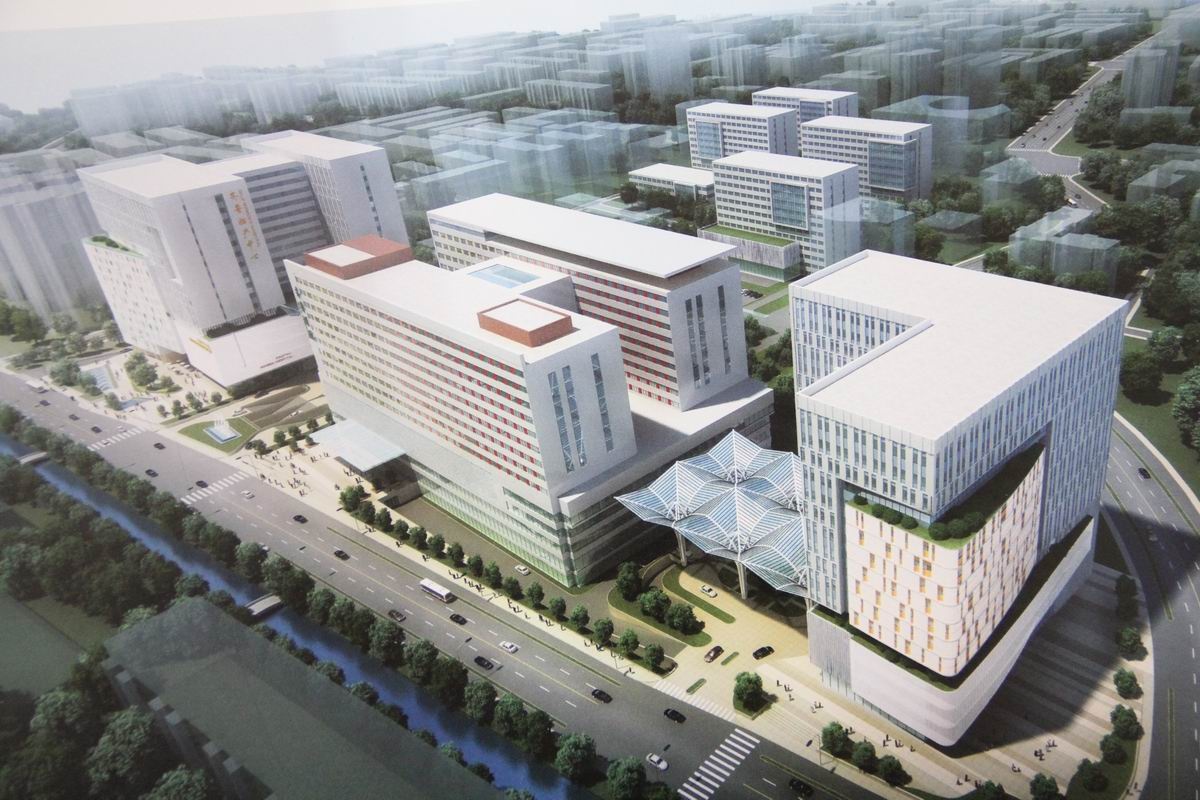 齐鲁医院济南中心院区医疗区鸟瞰图