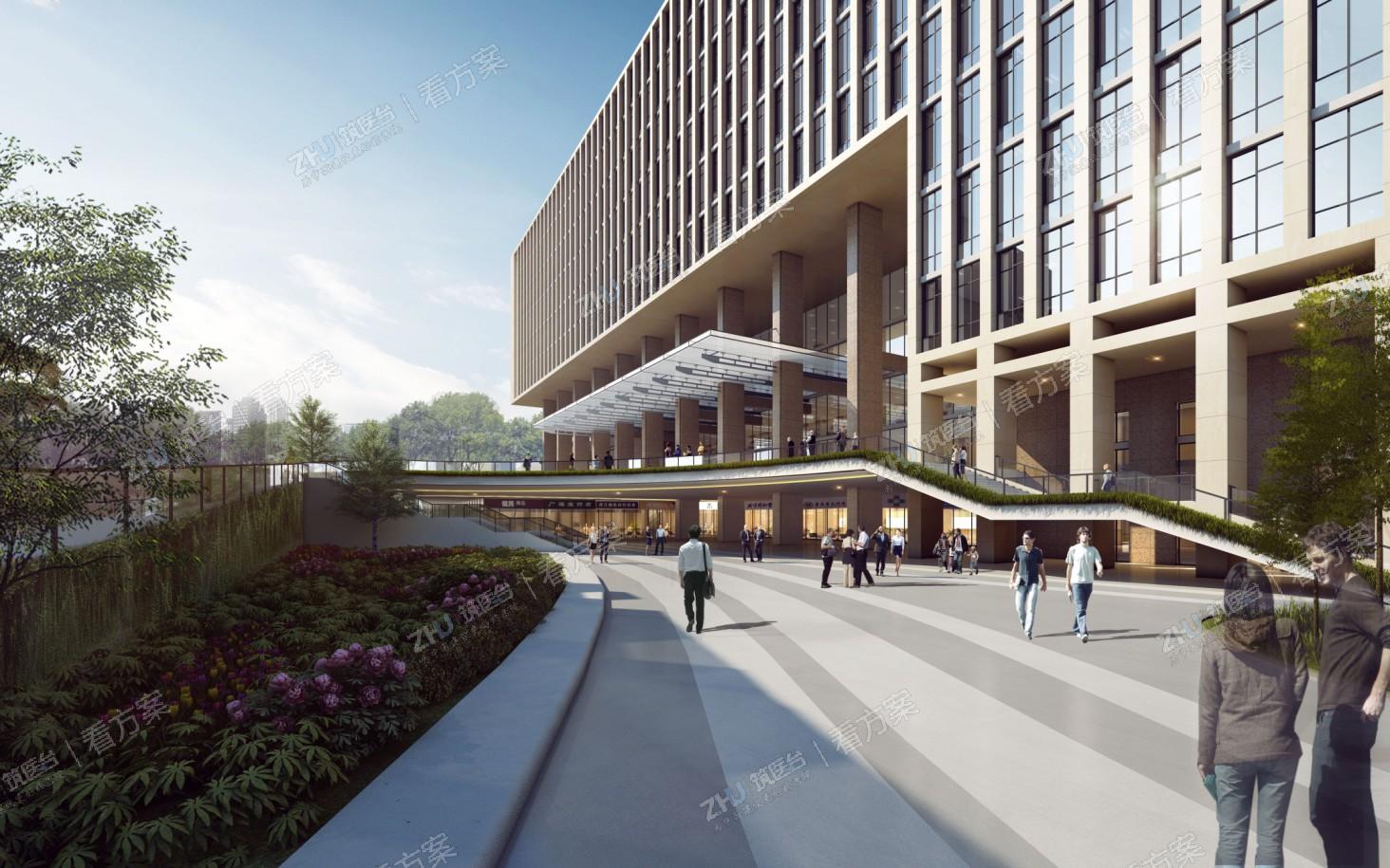 门诊入口下沉广场效果图
