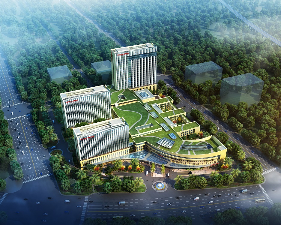 医院承担了云南阜外心血管病医院省委共建项目，建筑面积22.95万平方米，1000张病床，于2016年投入使用。图为云南共建项目鸟瞰图