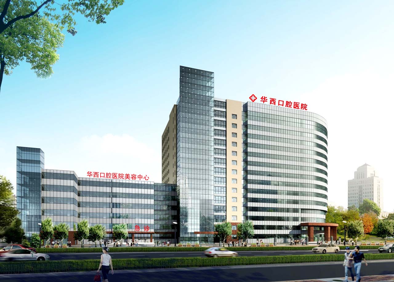 临床大楼D区临床实习楼（左）（2003年建），业务综合楼（右）（2009年建）