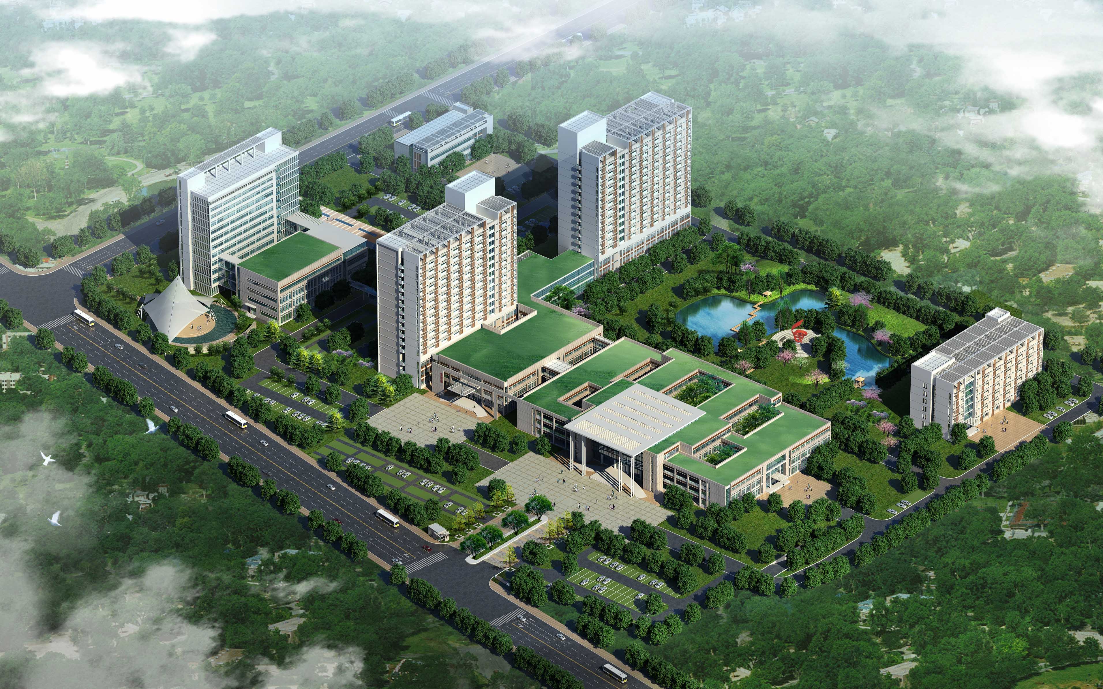 新院区鸟瞰效果图