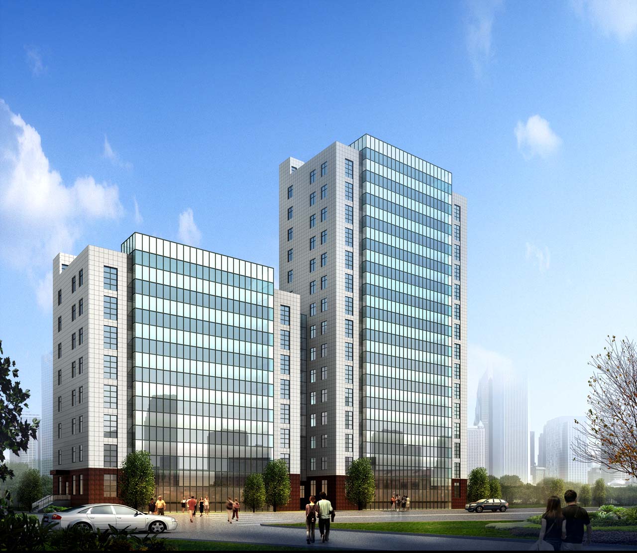 科研楼（左）（2010年建），医技综合楼（右）（2016年建）