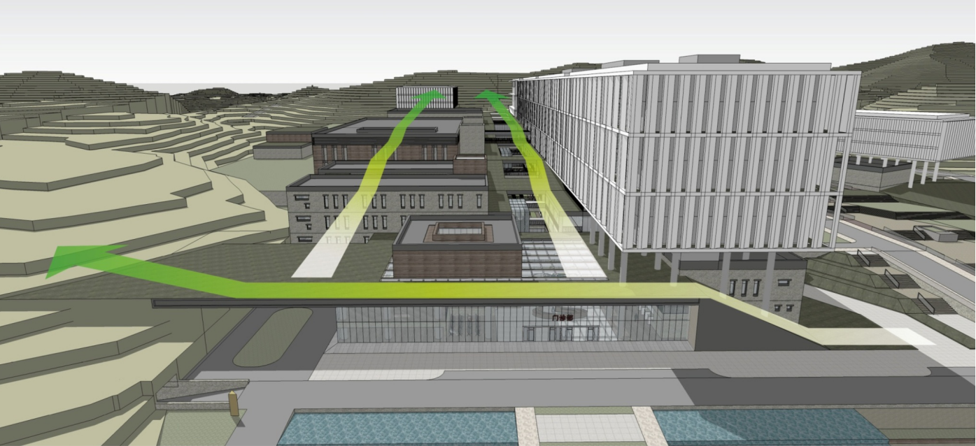 地域性的建筑空间
建筑设计立足于地域性文化，使地域特征及自然环境优势得以体现。
