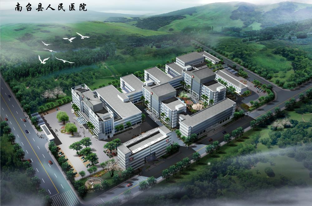 医院新址规划鸟瞰图