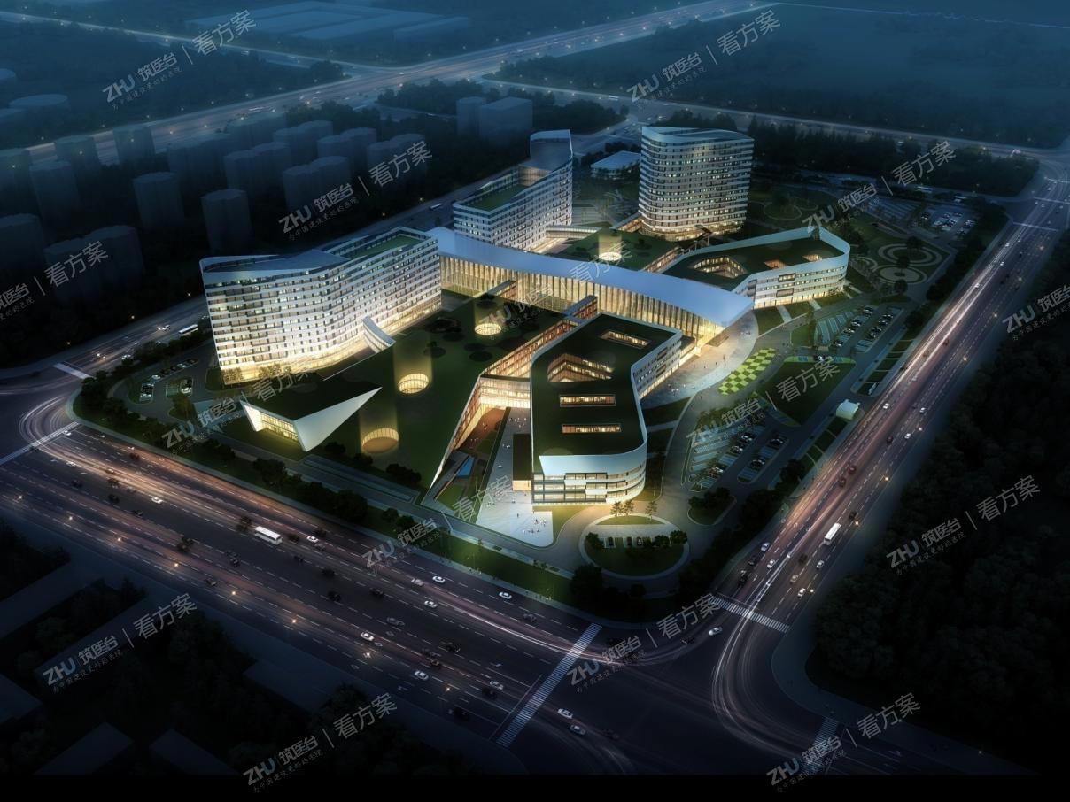 许昌市中心医院新院区夜景鸟瞰图