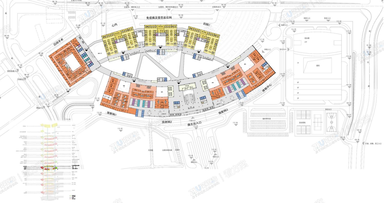 医院四层平面113米标高平面图
