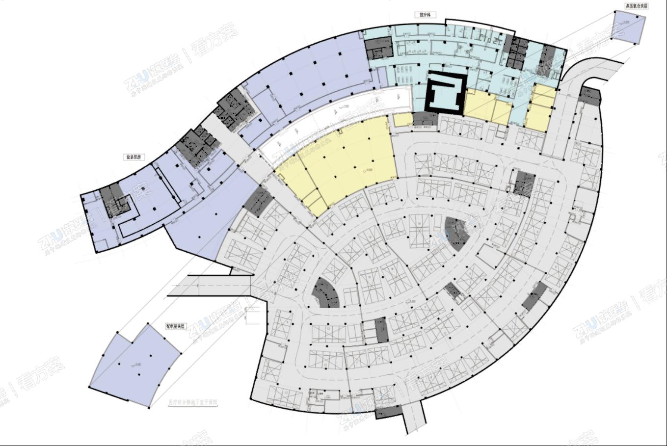 医疗综合楼地下层平面图
