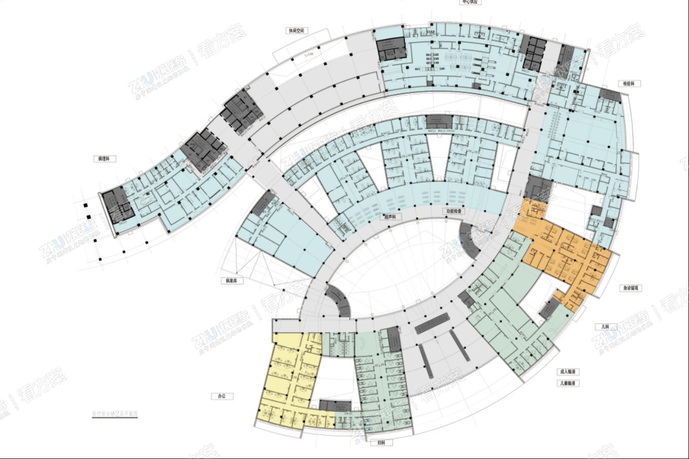 医疗综合楼二层平面图
