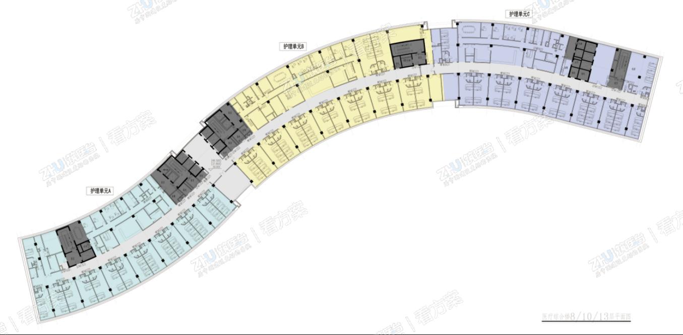 医疗综合楼八\十\十三层平面图