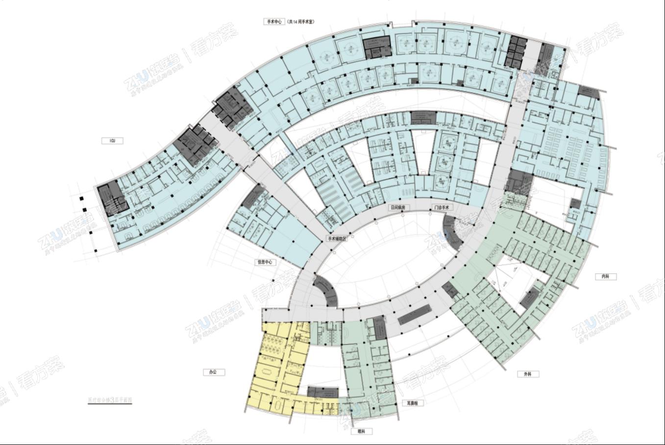 医疗综合楼三层平面图