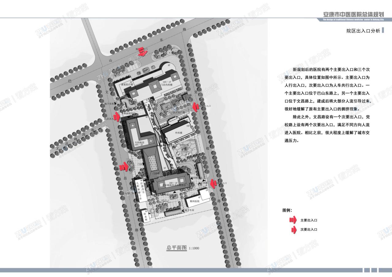 医院出入口分析图

