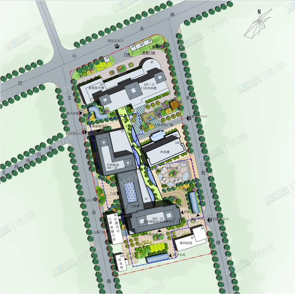 安康市中医医院总平面图