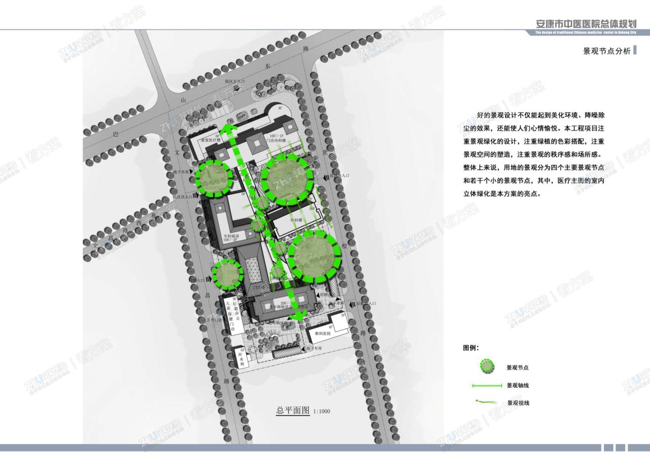 医院景观节点分析图
