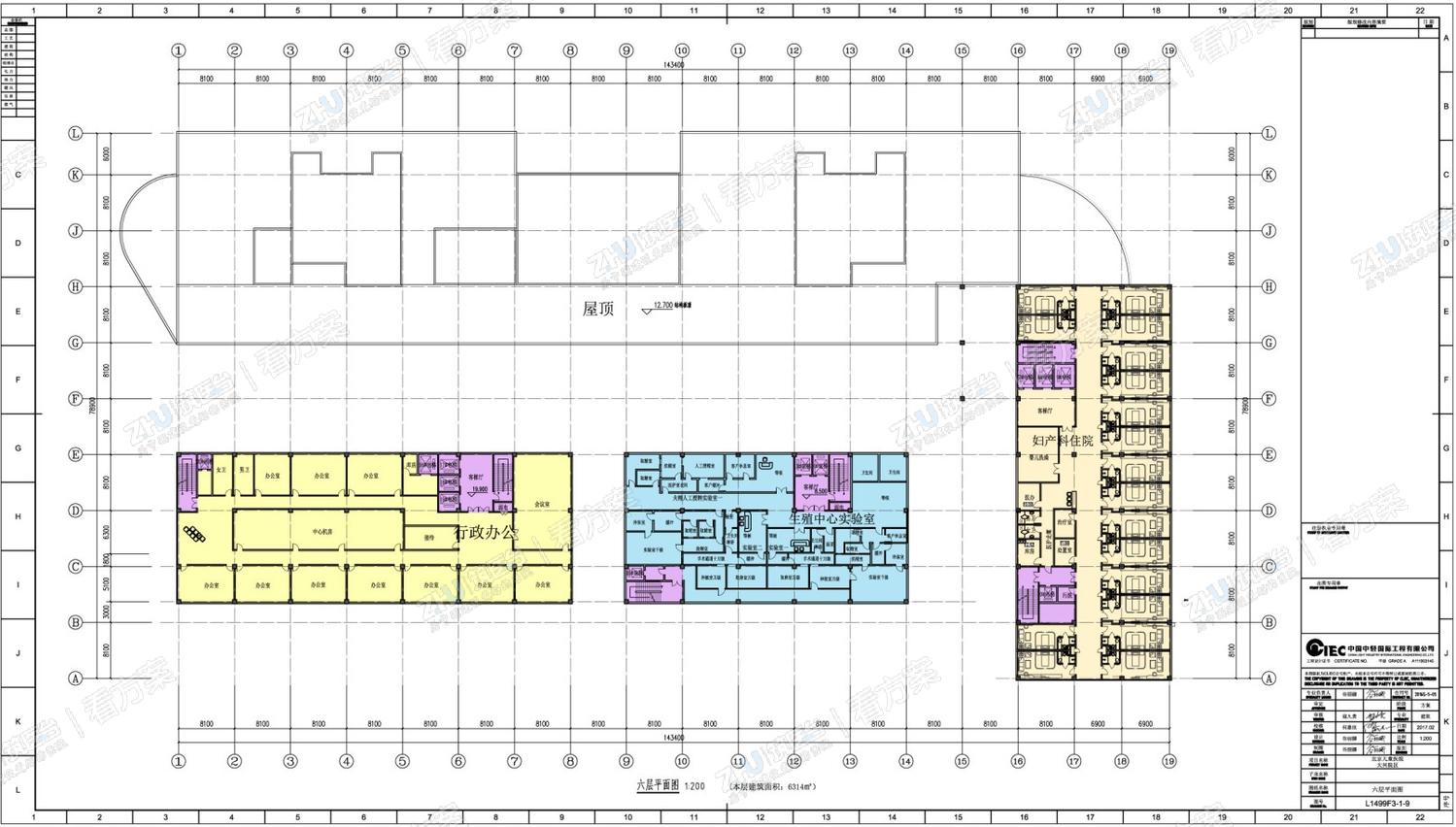 医院六层平面图
