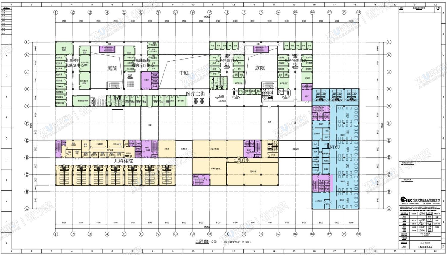 医院三层平面图
