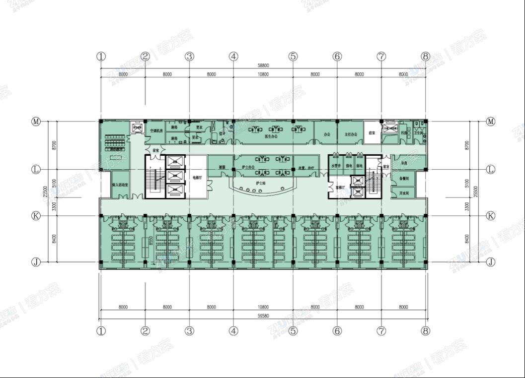 医院标准层平面图
