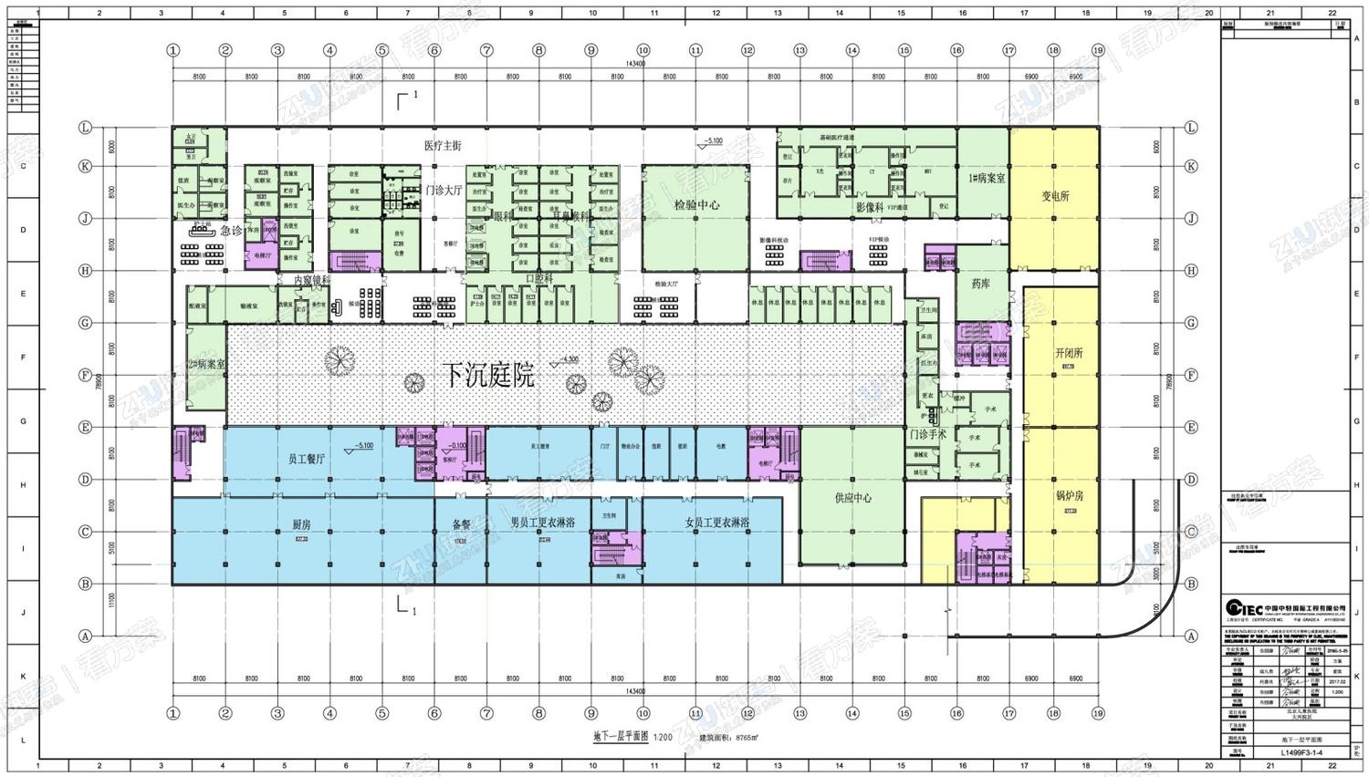 医院地下一层平面图
