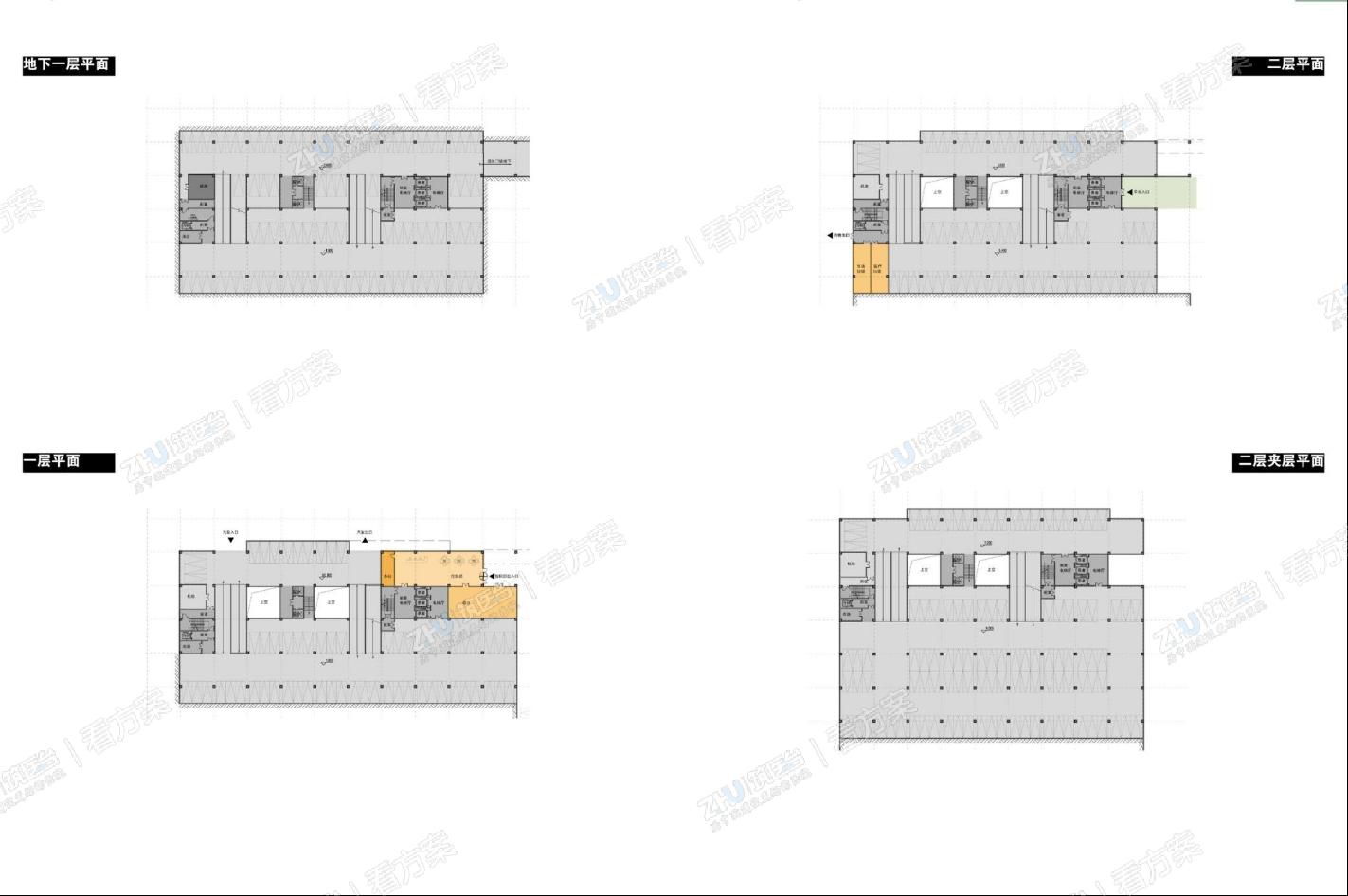 病房楼各层平面图一
