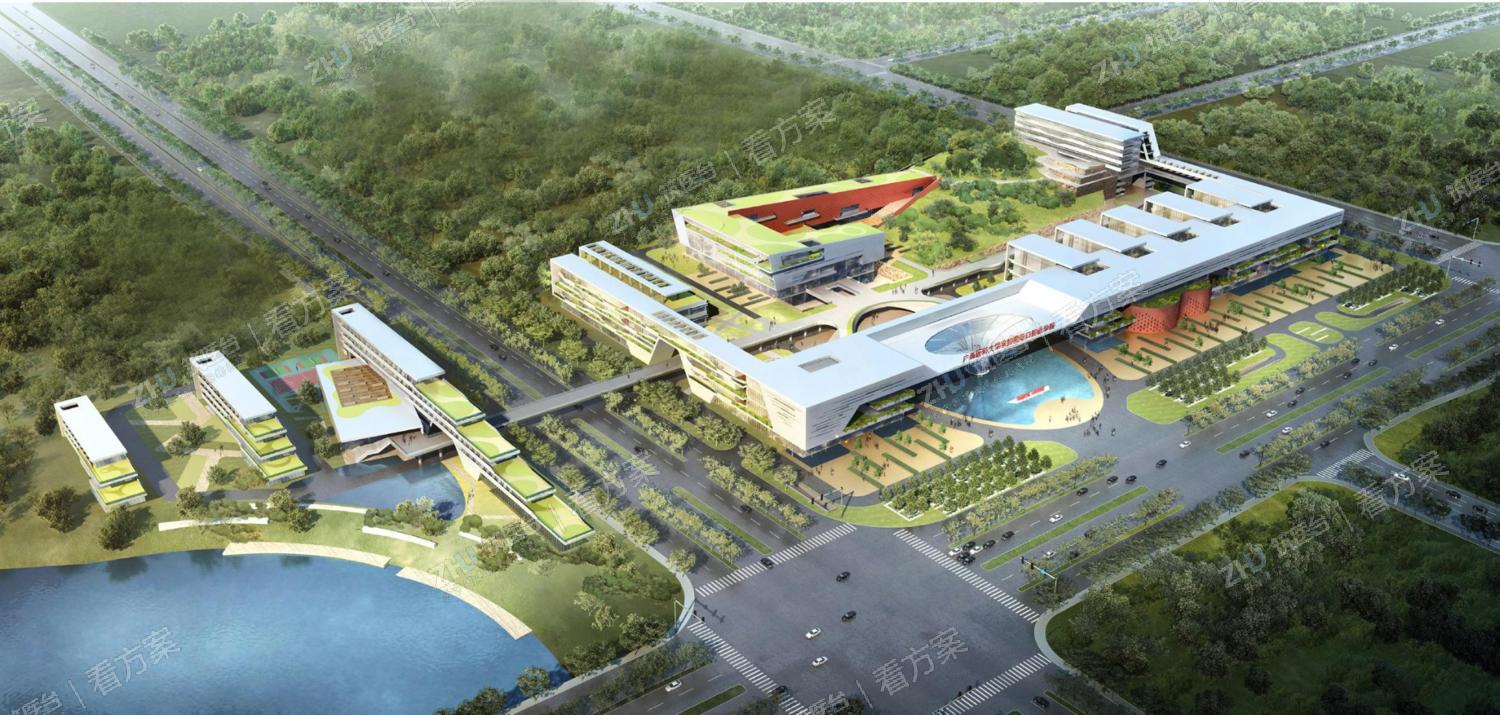 医院建筑设计鸟瞰效果图一
