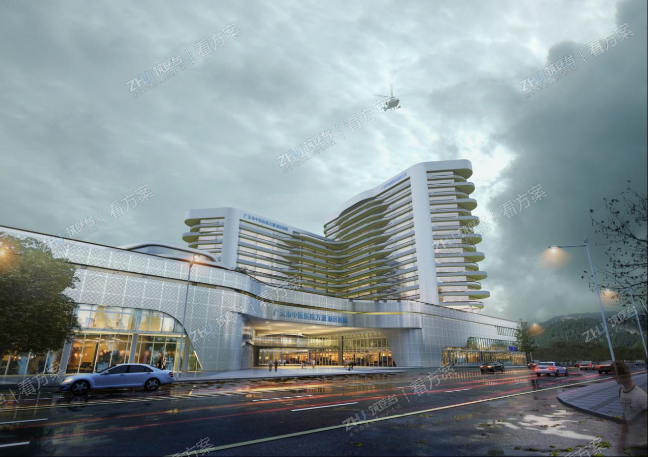 医院夜景透视图
