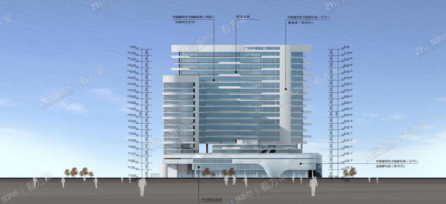 医院建筑西北立面图
