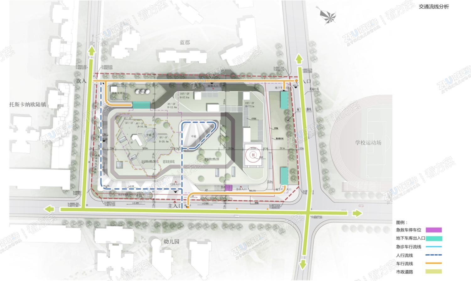 医院交通流线分析图
