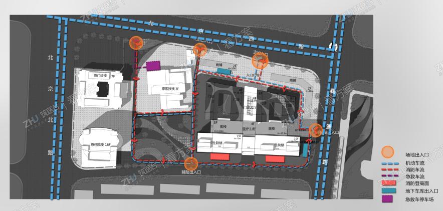 医院交通流线分析图
