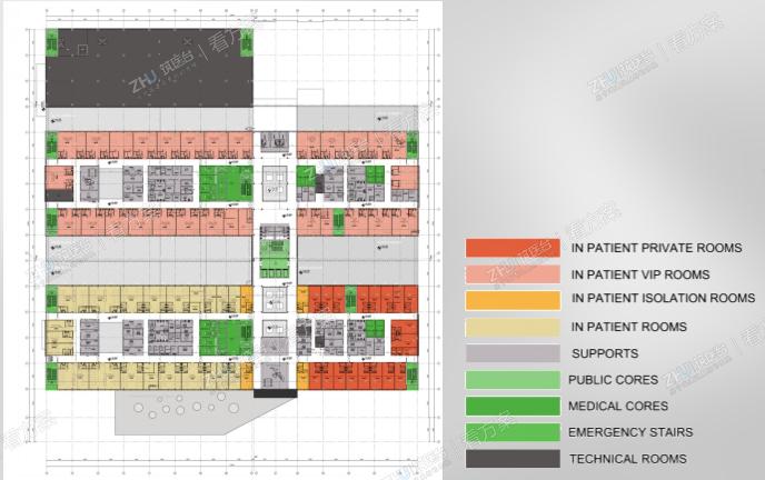 四层功能分区平面图
