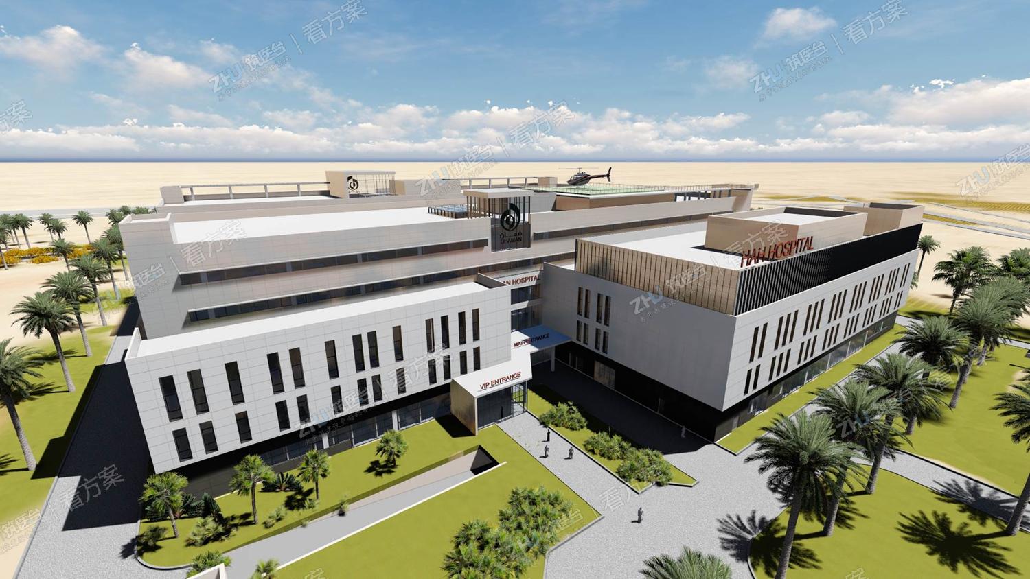 医院东北向鸟瞰图
