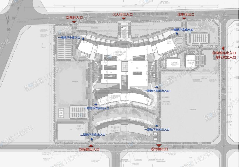 医院出入口示意图
