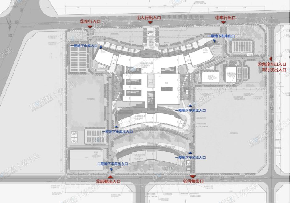 医院出入口示意图
