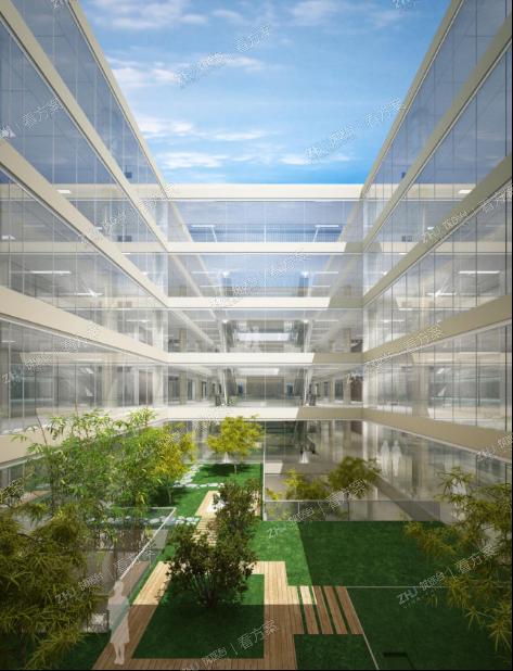 医院室外庭院效果图
