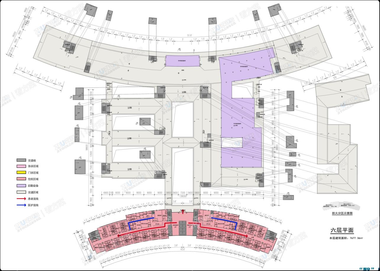 医院六层功能分析图
