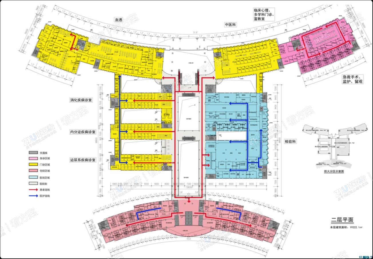 医院二层功能分析图
