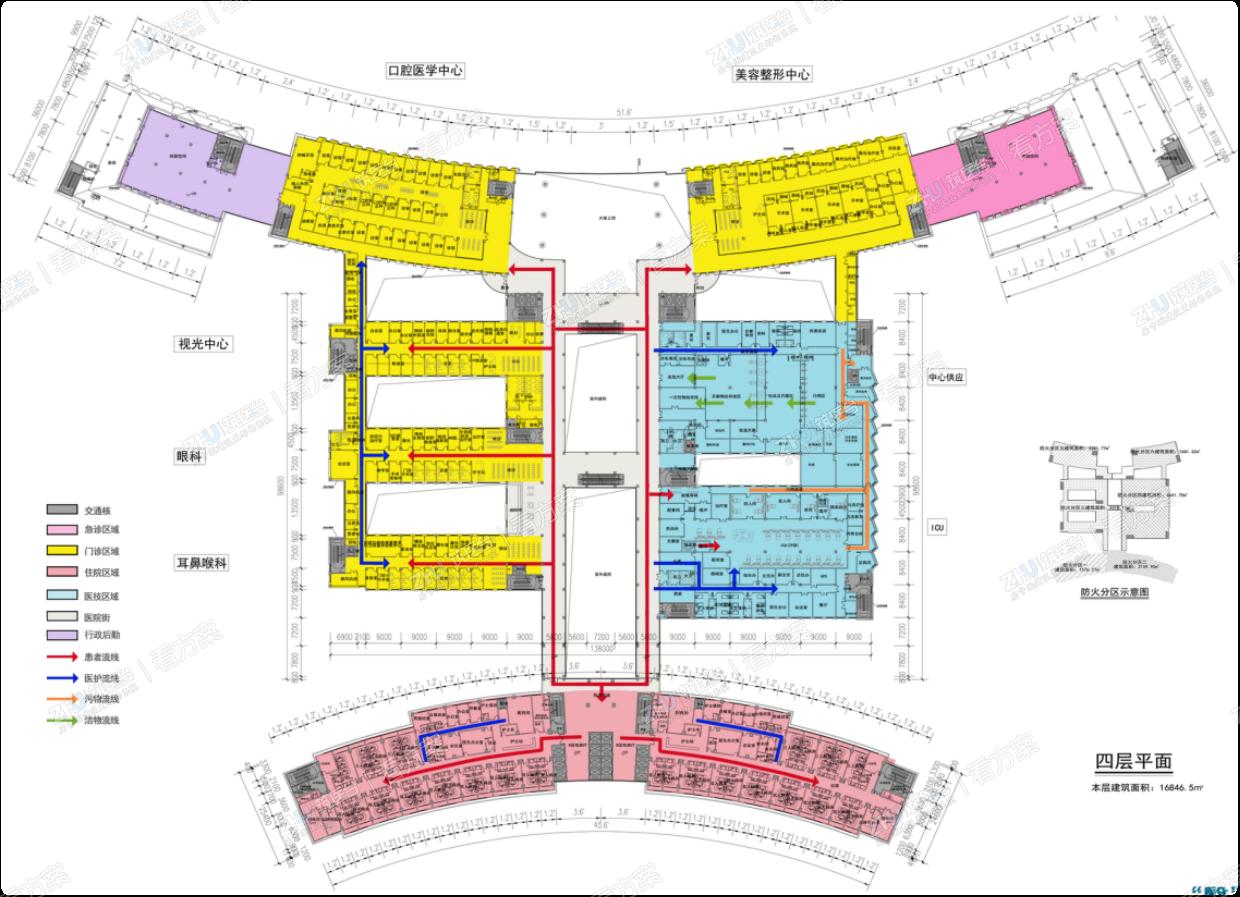 医院四层功能分析图

