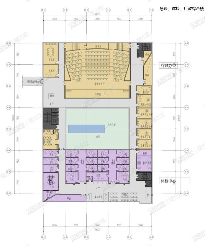 医院急诊楼二层平面图

