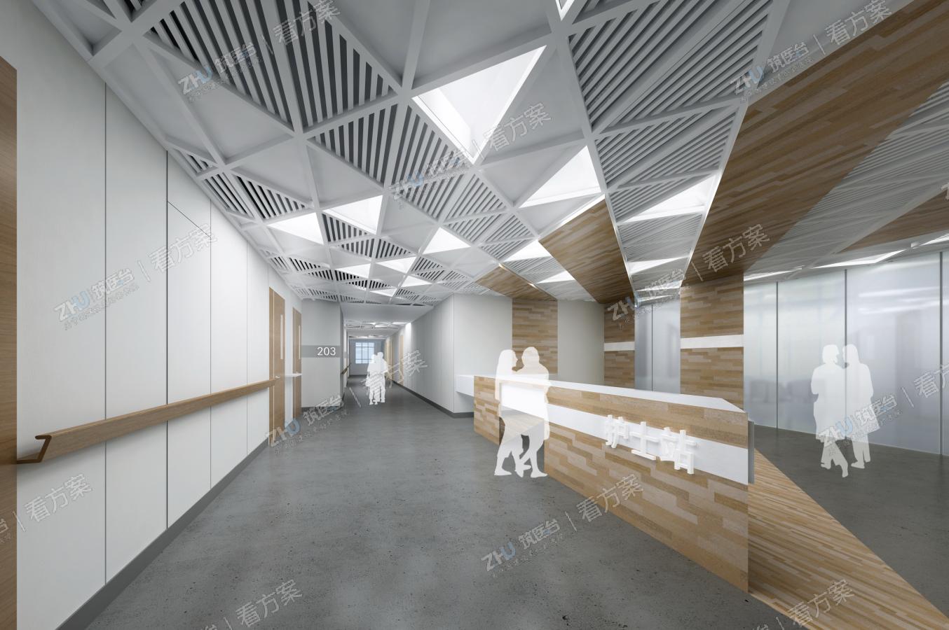 医院病房走廊效果图