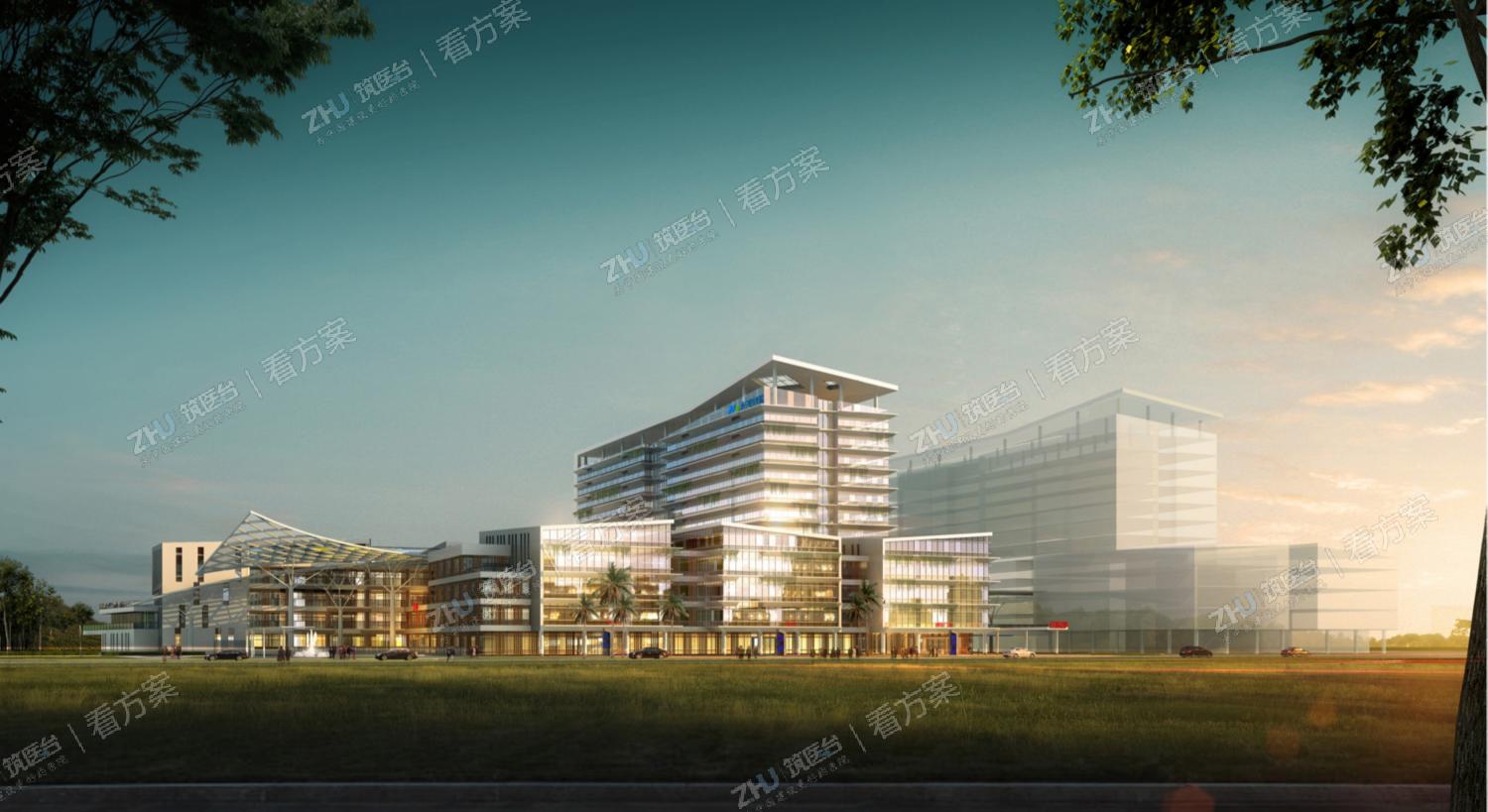 医院西侧沿街透视图
