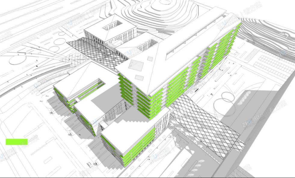 医院环境布置：在病房楼及门诊医技区域设置立体花园，营造一个绿化环绕、适宜患者休养的医疗场所。
