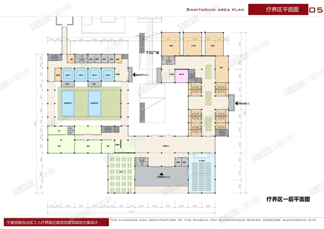 疗养区一层平面图
