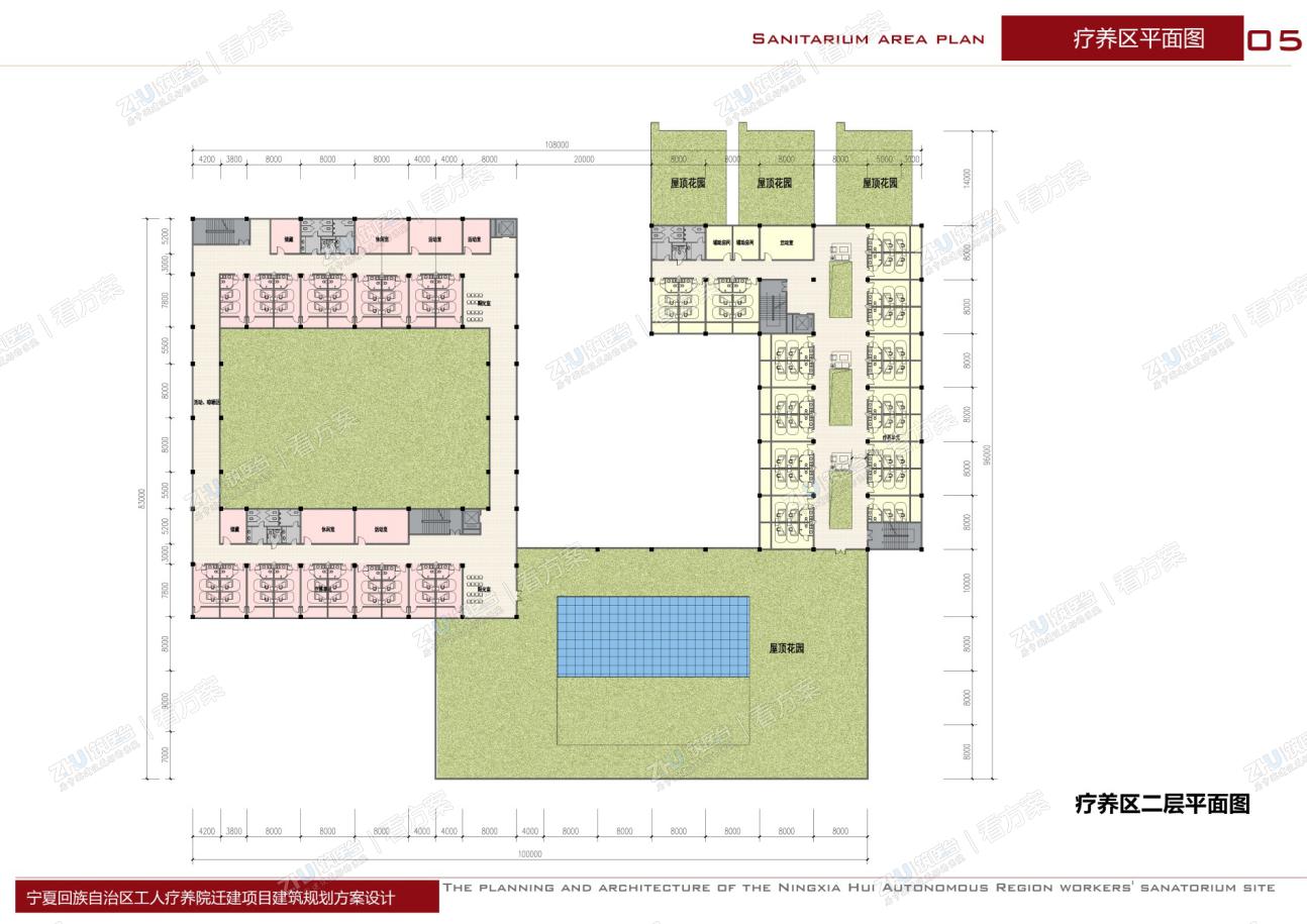 疗养区二层平面图
