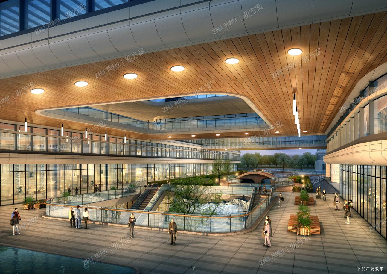 下沉广场效果图
