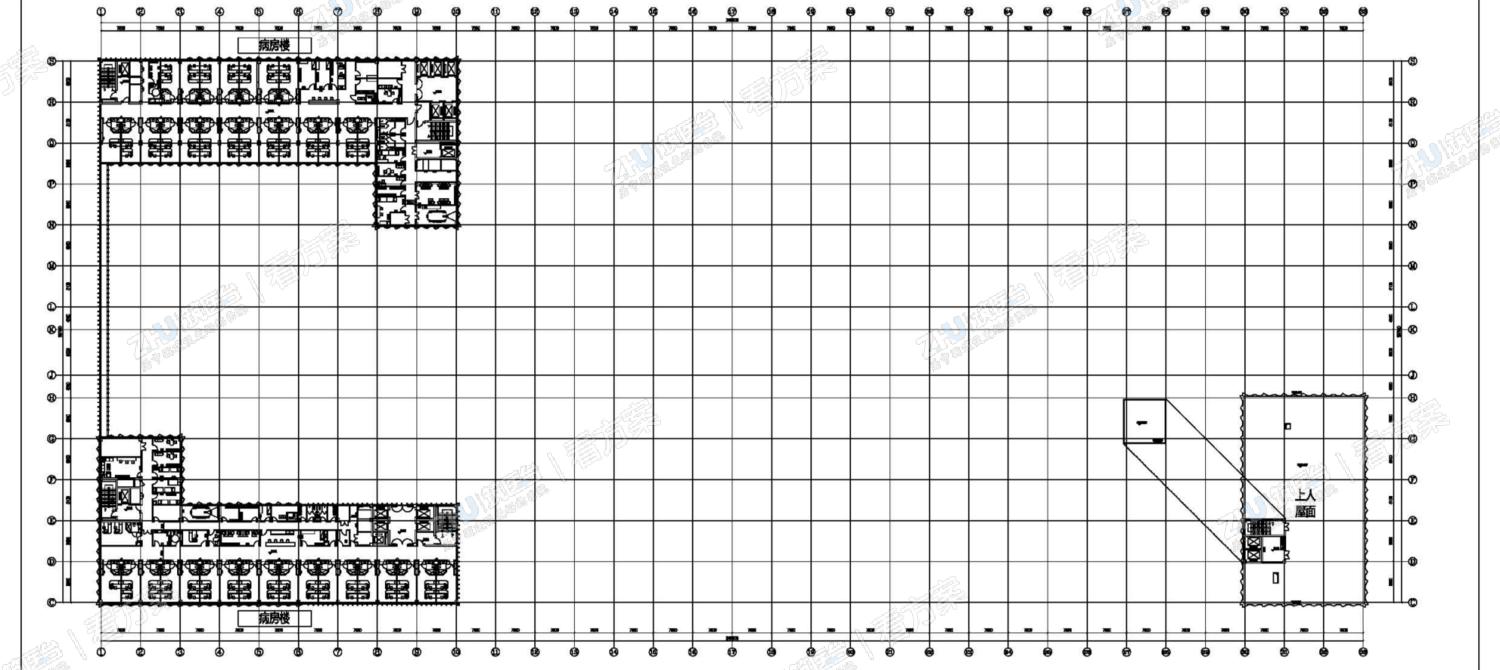 医院八到十四层平面图
