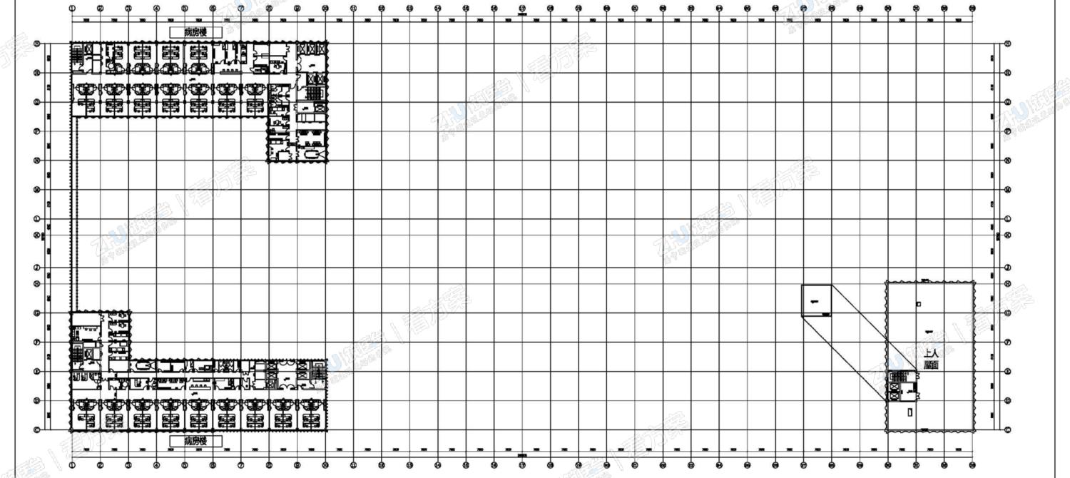 医院八到十四层平面图
